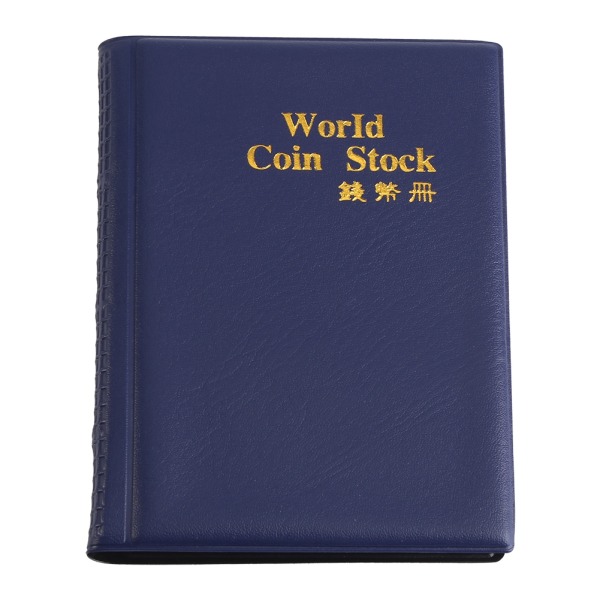 Nye 120 lommer 10 sider World Coin Opbevaring Mappe Album Pengeopsamlingsholder Bog Blå