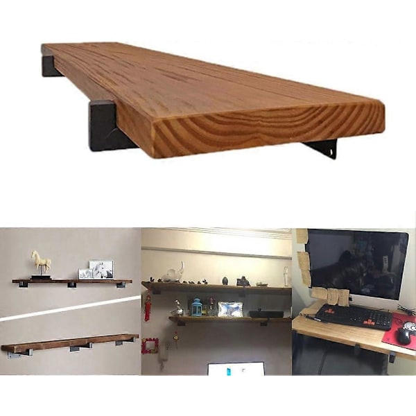 Kraftiga Industriella Svarta Hyllkonsoler, 20 cm Metall Hyllstöd Väggmonterade Retro Hyllor Hårdvara Fäste för DIY Dekor eller Anpassad W