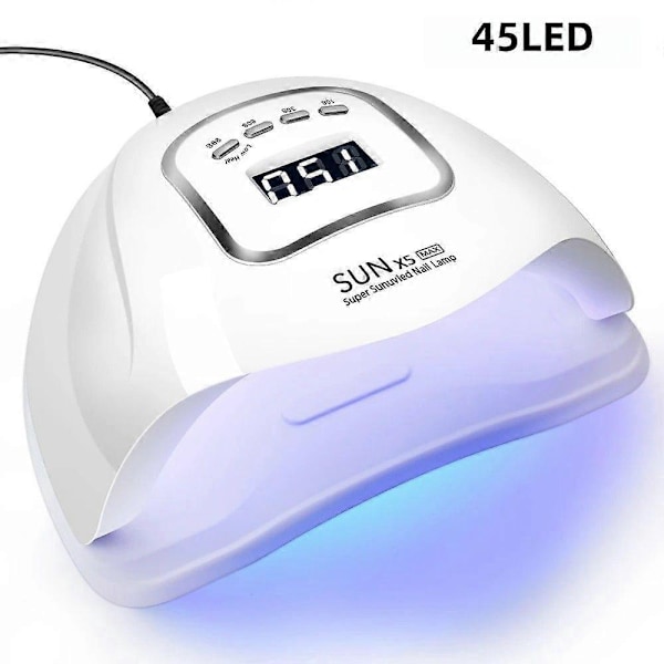 Ammattimainen UV LED -kynsilamppu 45 LEDillä, nopea kuivaus, kynsipuuteri, 4 ajastinasetusta, UV-kynsilamppu X5-MAX us
