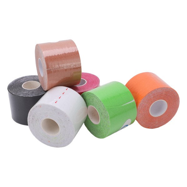 6 stk. Sports Tape Muskel Non Woven Fabric Kinesiologi 5cm Bredde 5m Længde til Atletik