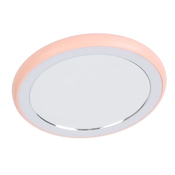 Kompakt Sminkespeil med Lys USB Oppladbar LED Rundt Bærbart Lite Speil Rosa