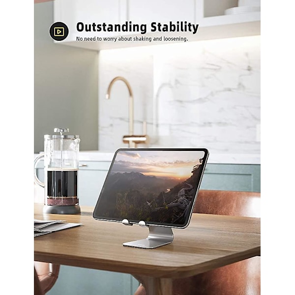 Tablet Stativ, Justerbart Tablet Stativ Dock til iPad 9, Air 2 3 4, Mini 6, iPad Pro 9.7/10.5/11/12.5, iPhone 13, Switch, Galaxy Tab, Andre Tablets/Smar