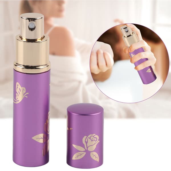 Bärbar Parfymflaska Aluminium Atomizer Tom Kosmetisk Sprayflaska 10ml (Lila)