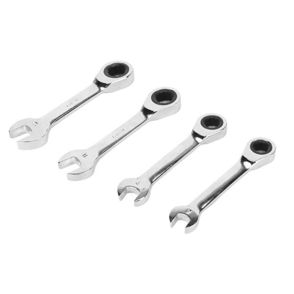 4 kpl lyhyt set 72 hammasta 8mm 9mm 11mm 12mm ammattimainen lyhyt jakoavain korjausta varten