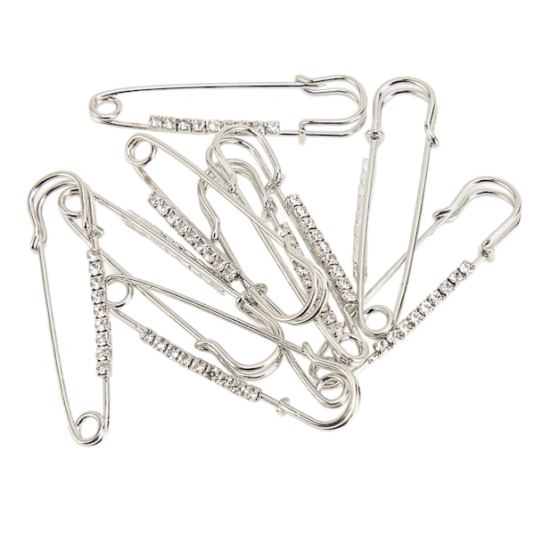 10 st Rhinestone Säkerhetsnålar Broscher för Kvinnor Retro Elegant Lätt att Matcha Säkerhetsnålar för Tröja Skjorta Klänning