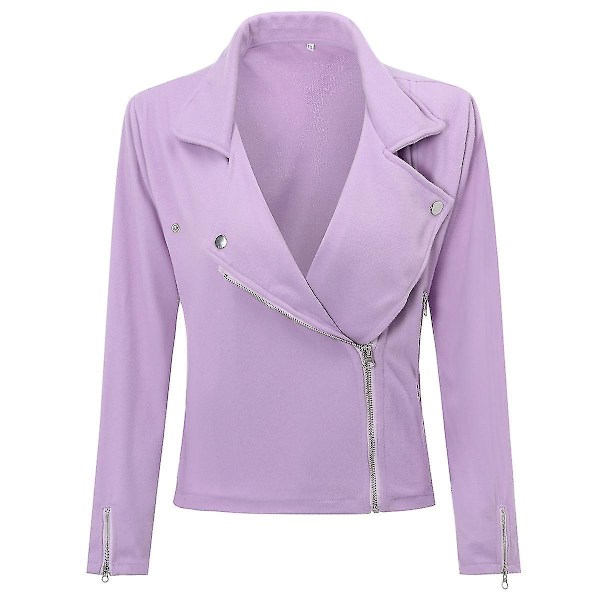 Retro Slim Fit Rosa Punk Jakke for Kvinner
