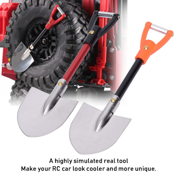 2 st/ set Simuleringsmetallskyffel RC bildekorationstillbehör Passar för 1/10 RC Crawler Svart och orange