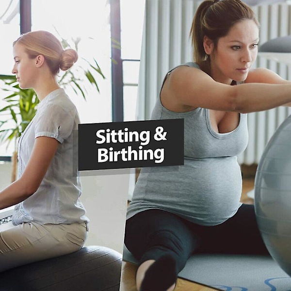 Träningsboll, Yogabollstol med Snabbpump, Stabilitetsboll för Förlossning & Styrketräning & Fysioterapi, Rosa