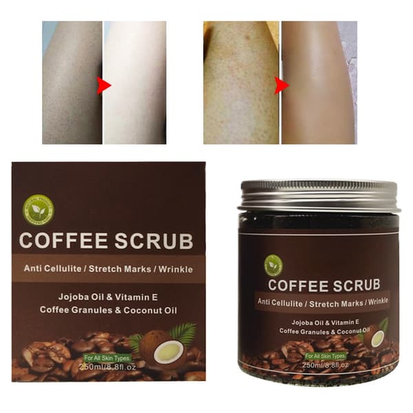 250 ml kaffe eksfolierende scrub kropsskrubbe creme ansigts- og kropsdød hudfjernelse dybderens