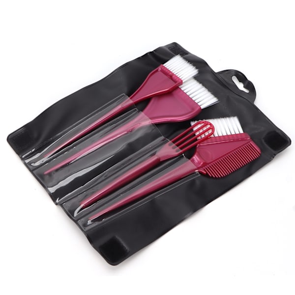 Set Ammattimainen hiustenvärjäys-värjäysharja-applikaattori säilytyspussillaWine Red
