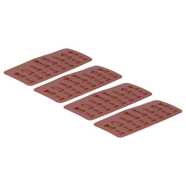 4 STK Sjakkform Silikonform Sjokoladekakform for DIY-baking
