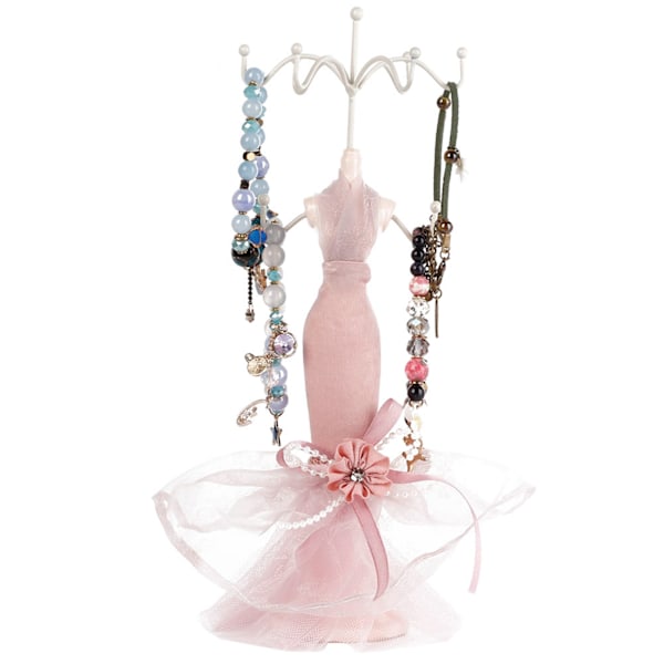 Modell Klänning Högklackade skor Örhänge Halsband Ring Smycken Hållare Stand Display (liten modell)