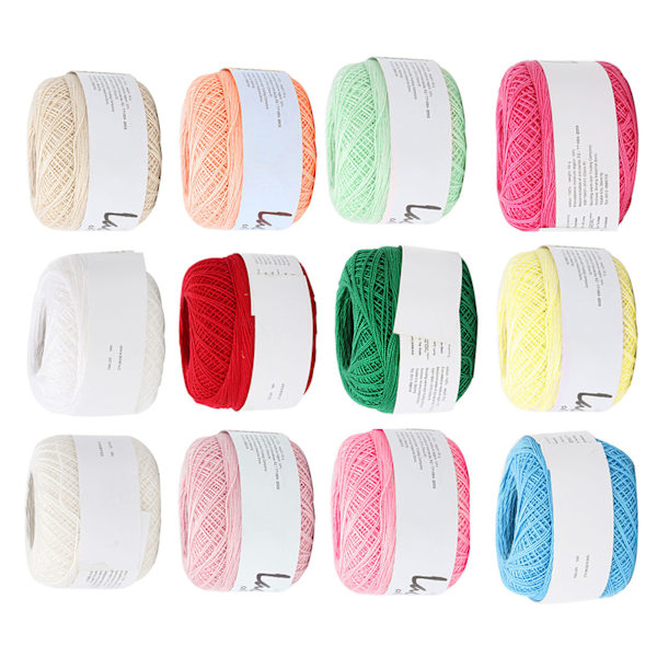 Lace Line Bomull Handvirkad Summer Silk Light Thin Line (12 färger per set )