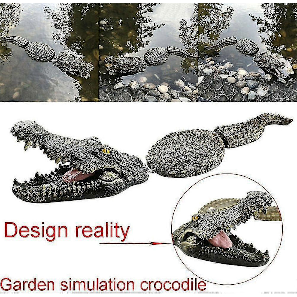 Flytende Krokodillehode Lokkedue for Dam Utendørs Statuer Flytende Krokodille For Gåsekontroll Falsk Gator Avskrekkende Ande Sumpland Krokodilledam D
