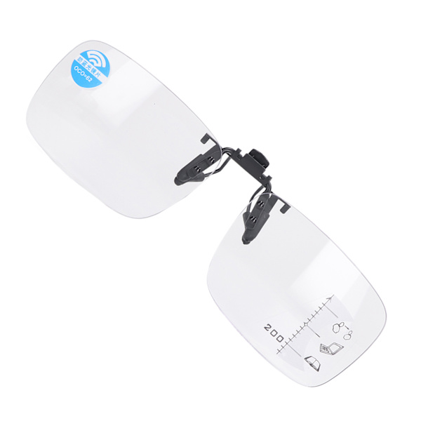 Multifokus-lesebriller Blå belysning Blokkering Clear Eyesight Clip On Briller for eldre +200
