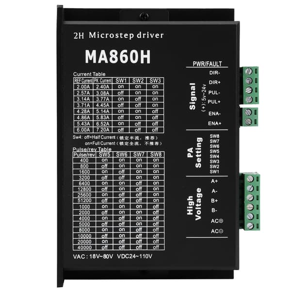 1 stk. Stepmotordriver-controllermodul 18-80V AC / 24-110V DC 7,2A til 2-faset 86-motor