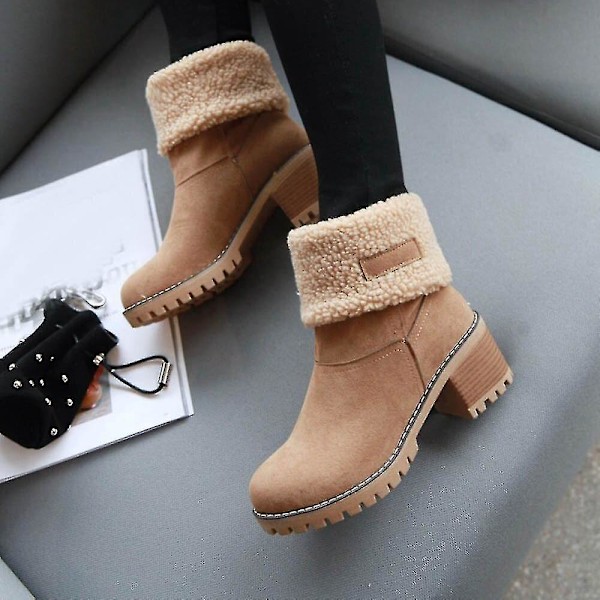 Vintervarme Flock Ankle Boots til Kvinder