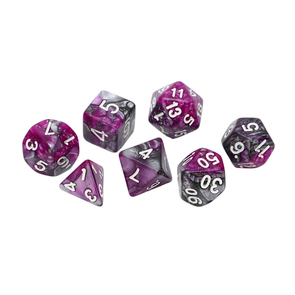4Set Stora Vita Nummer Polyhedral Tärningar Mångfacetterade Tärningar för Interaktiva Spel Utbildning Underhållning Skolmaterial Lila