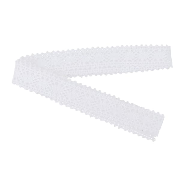 Spets Retro Tyg Handsömnad DIY Material Spets Bomullstråd Spets Juldekoration Vit