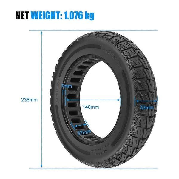 Solid Tire 10x2.125 inch Tire Thickened Explosion-proof Outer Tube for KuGoo M4 Pro/M4 Electric Scooter Black Svart
