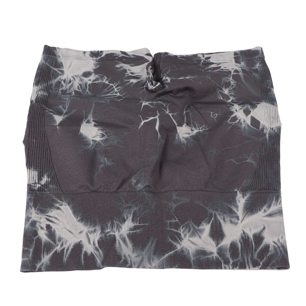 Yoga Shorts Hög Midja Grå Tie Dyeing Mjuka Rumplyftande Yoga Shorts för Kvinnor Löpning M