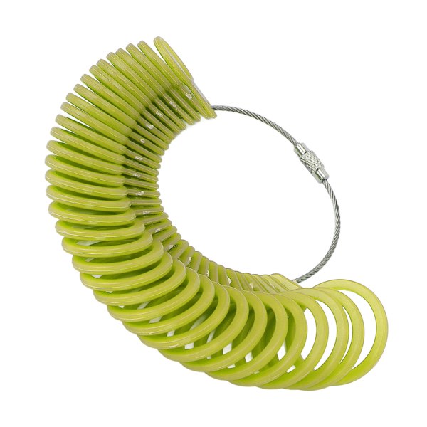 Ring Sizer Plast Lättvikt Professionell Finger Size Gauge Smycken Mätverktyg för män KvinnorGrön