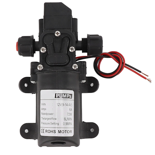 FL 3312 Membranpumpe 12V 6A 72W 6L Tryk Selvansugende Vandpumpe til RV Have Båd Marine Landbrug
