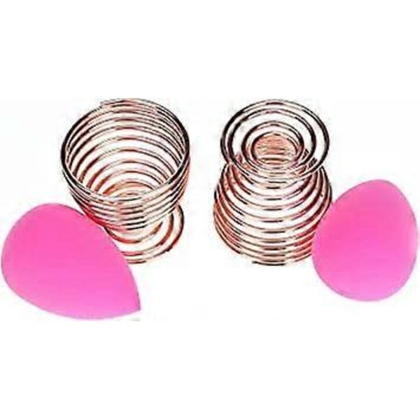 Svamp Blender Holder, (2 Pakk Rose Gull) Sminkesvamp Tørkestativ Oppbevaring Egg Pudder Puff Display Stativ