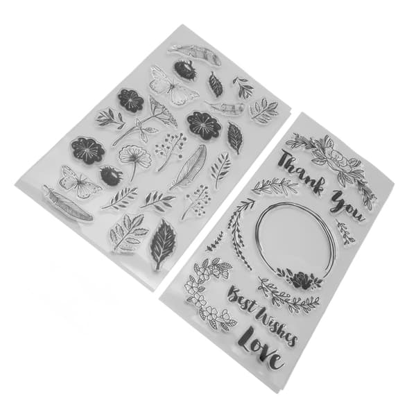 2 stk. Plantebutterfly Stempler Klart Tryk Silikone DIY Kombinationskortfremstilling Stempler Dekorative Stempler