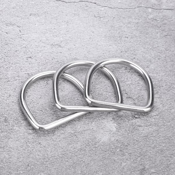 3 stk. D-ring i rustfrit stål til vægtbælte, webbing, klatring, dykkertilbehør (L)