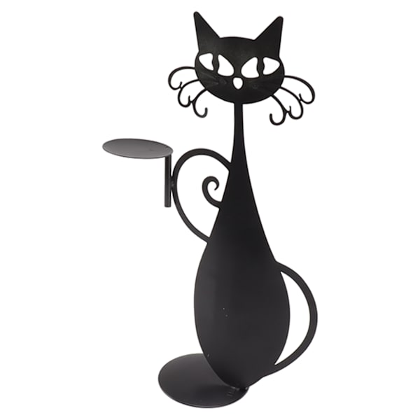 Hemdekorationsljusstake Hållbar Katt Ljusstake Dekorativ Ljusstakehållare för Heminredning Bröllopsmiddag Fest Katt Serverar En Rätt