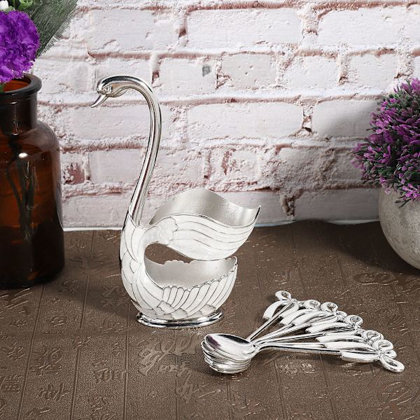 Tyylikäs Joutsen- set - Eurooppalaistyylinen koristeellinen pöytäastia, hopea Silver