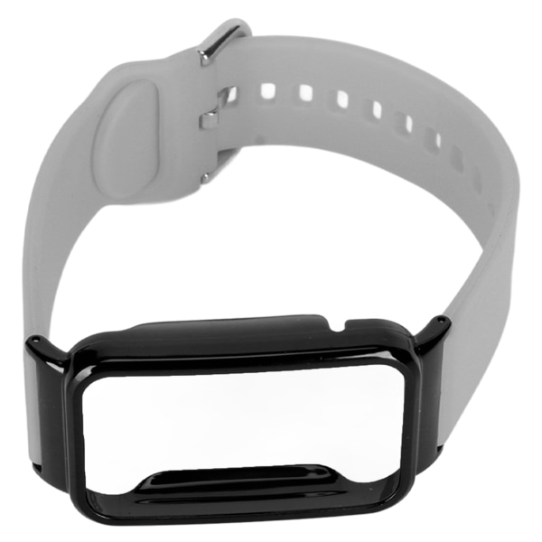 Silikonarmband för watch med skyddande case som ersätter tillbehör Passar för Mi Band 7 Pro grått och svart case