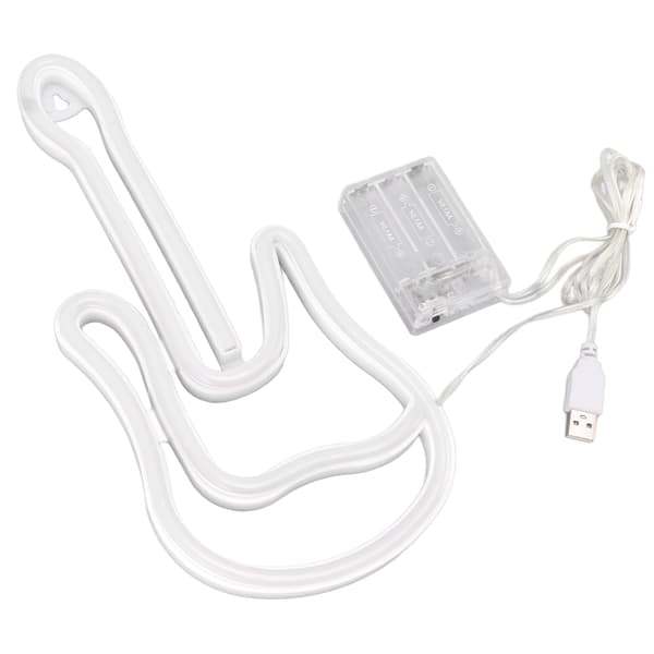 Gitarr Neonskylt Färgglad USB Batteridriven Förborrade Hål LED-rör Väggdekor Ljus för Bar