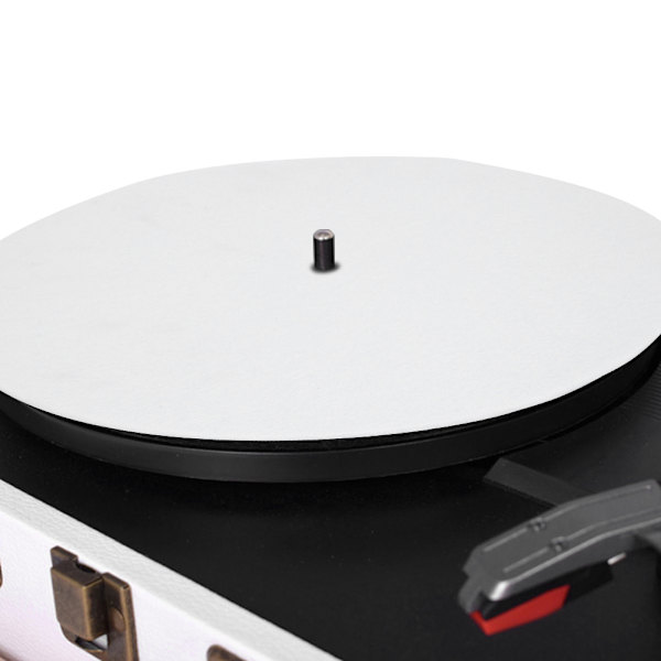 Platespiller tallerkenmatte 12" Anti-vibrasjons lydfilpute for vinylplatespiller (hvit)