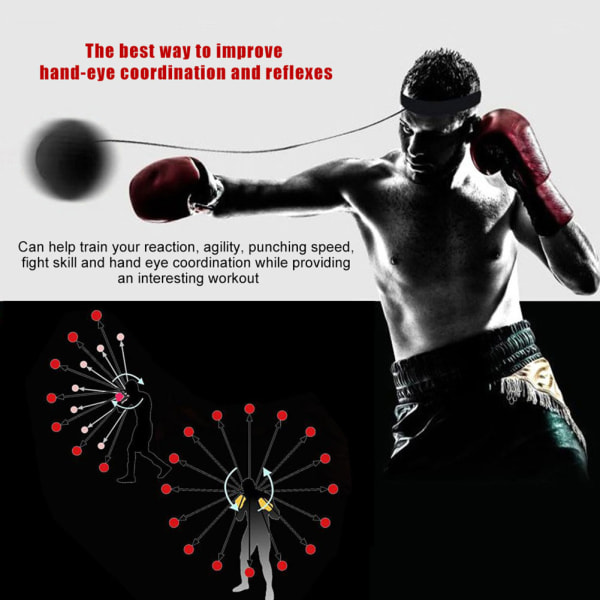 3-pack Silica Gel Fight Ball Reflex Boxing React Training Boxer Speed ​​Punch med pannband