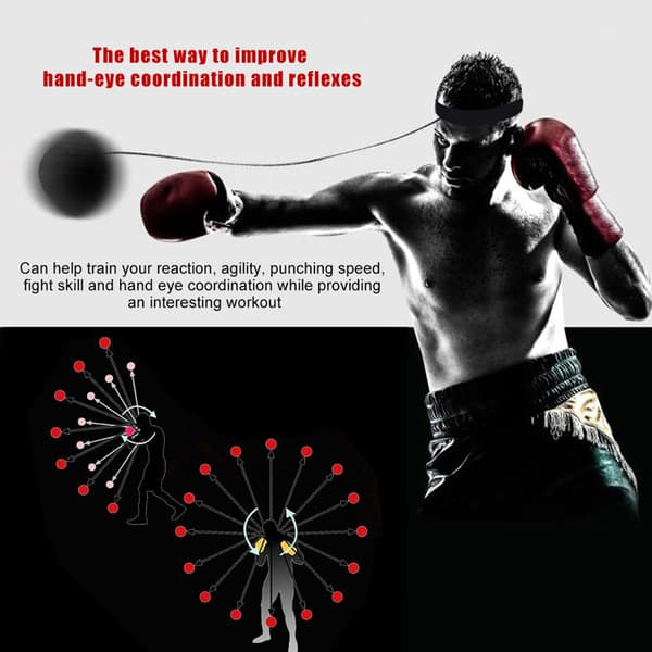 3-pack Silikagel Fight Ball Reflex Boxning React Träning Boxare Speed Punch med Huvudband