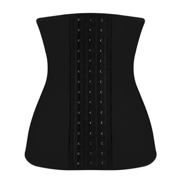 Stropløs Latex Kappe Dame Flad Talje Mave Dragt Sort M9 Ben Generøs Krog Kappe Bælte Bodysuit Slank Talje Korset