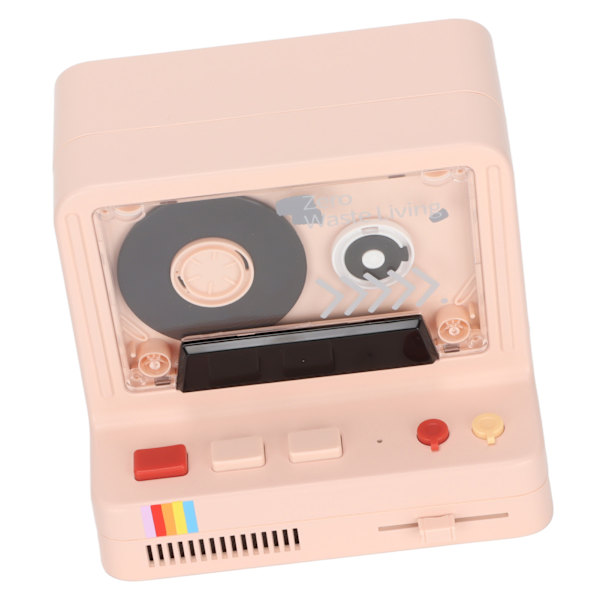 Bärbar Bluetooth-kassettspelare Stereo Retro Bluetooth-högtalare Stöder Bluetooth AUX och minneskort Rosa