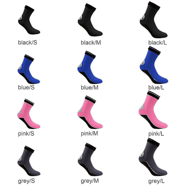 Neopreenisukellussukat - 3 mm paksuus, unisex, lämmin ja kestävä S pinkki