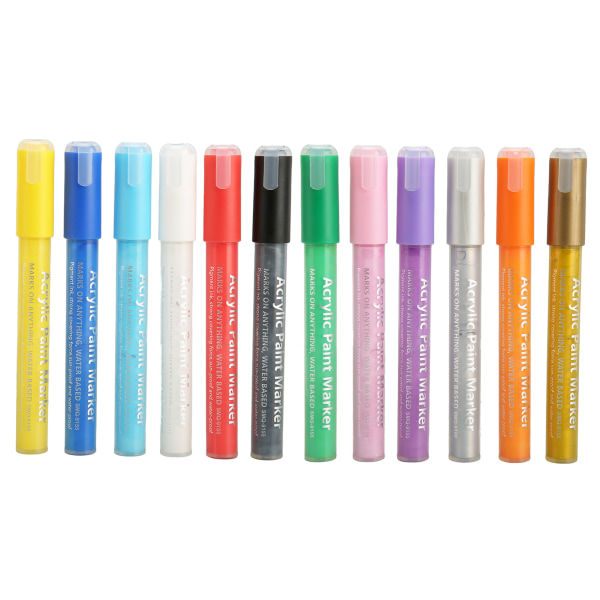 12 stk. neglelakpenne i flere farver Hurtigttørrende DIY-neglepenne til neglemaling for begyndere