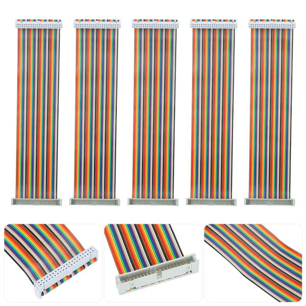 5 stk. GPIO-kabel til Raspberry Pi han til hun 40-bens ledning computertilbehør 20 cm han til hun