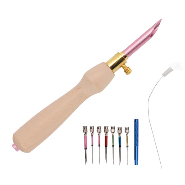 Punch Needle Kit Enkel Utskiftbar Nålhode Trehåndtak DIY Justerbar Punch Needle
