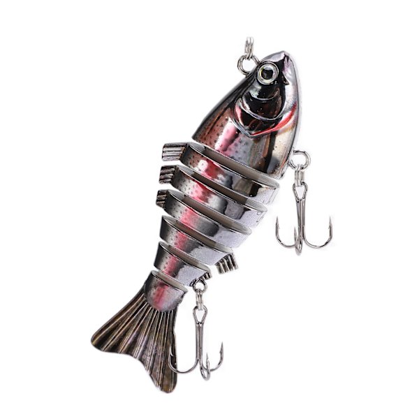 Flerledat Multi Jointed Swimbait Multi Sektions Fiskehårt Bete med 2 Krokar för Bas Öring Färskvatten Saltvatten1#