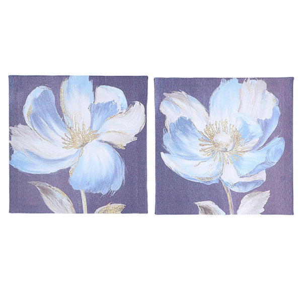 2 stk. Hjemmevæg Blomsterbilleder Vægdekoration Kunst Ophængte Malerier med Indvendig Ramme til Stue Soveværelse