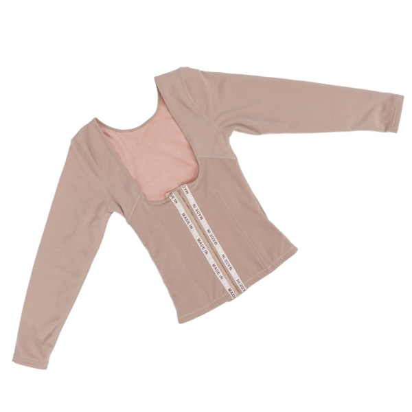 Andningsbar Shapewear Långärmad justerbar kroppsformande midja bantningsträning för kvinnor (hudfärg)M