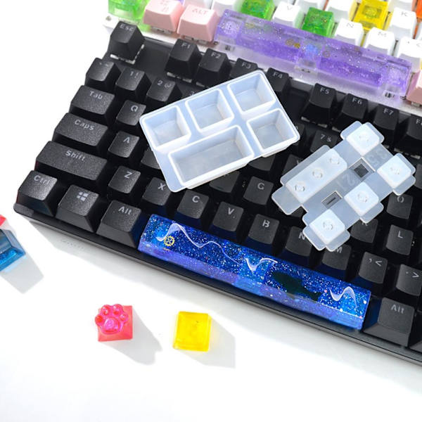 DIY Mekanisk Tangentbord Keycap Silikonform Mjuk Hållbar Tangentform