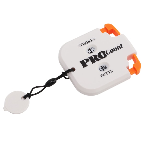 Golf Score Counter One Touch Reset Dubbel Handhållen Mini Stroke Counter för Utomhus Scorekeeper Vit Orange