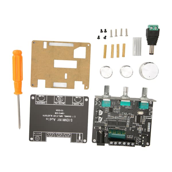 Bluetooth 5.1 effektforstærkermodul 2.1-kanals HiFi-knapjustering lydforstærkerkort DC 9-24V