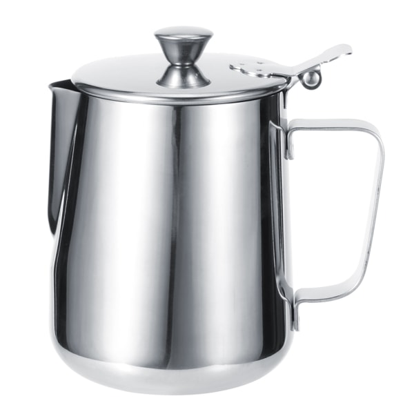 Rustfritt stål Tykkmelkskummende kopp Kanne Kaffekanne Latte Art med lokk for hjemmekaffe1000ML